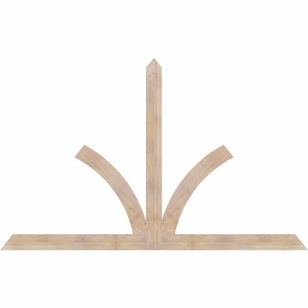 Ekena Millwork Richland Smooth Timber Gable Bracket, Douglas Fir, 108"W x 68"H x 1 1/2"D x 5 1/2"F, 15/12 Pitch GBW108X68X0206RIC00SDF